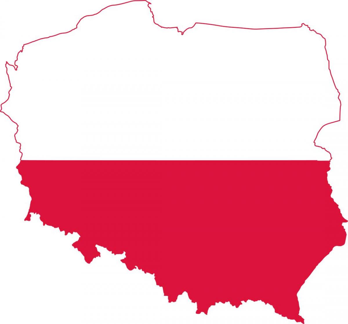 Mapa de la bandera de Polonia