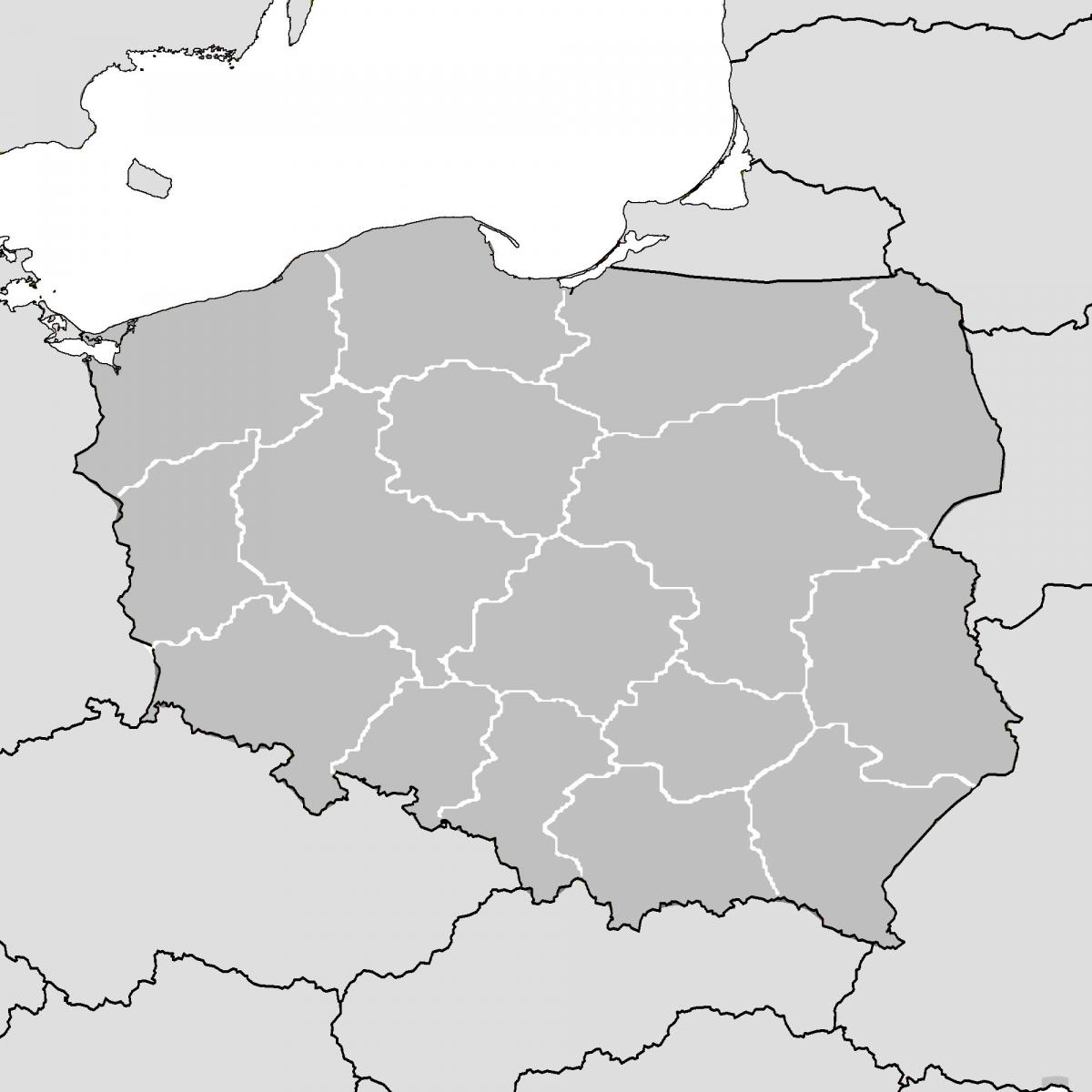 Mapa de Polonia vacío